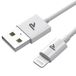 RAMPOW Lightning-kabel, Apple MFi gecertificeerd, oplaadkabel iPhone compatibel met iPhone 13/13 Pro/13 mini/13 Pro Max/12/12 Mini/12 Pro/12 Pro Max/11/XR/XS/X/8-1m, wit