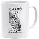 Acen Irritable Owl Syndrome mok | Grappige uil mok | Sarcastische onbeleefde mok voor mannen en vrouwen | nieuwigheid mok voor koffieliefhebbers | Humoristisch uil cadeau | Vaatwasmachine- en