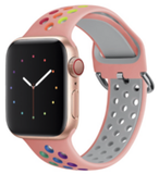 Apple Watch Siliconen sportband met gesp - Roze + Multicolor - Geschikt voor 38mm / 40mm / 41mm / 42mm