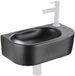 QeramiQ Fuente Fonteinset - 40x21.5x12cm - rechts - glad - halfrond - 1 kraangat - keramiek - fonteinkraan wit mat