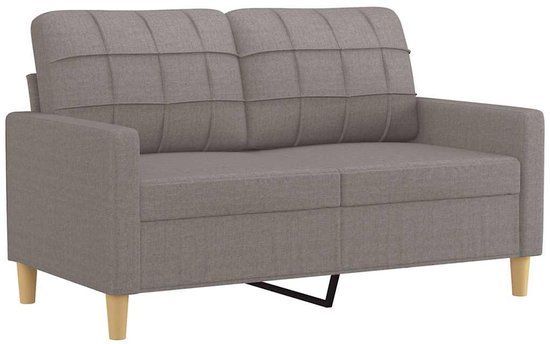 vidaXL Tweezitsbank 120 cm stof taupe