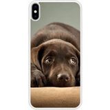 iPhone XS Max Chiot marron bedrukt siliconen hoesje