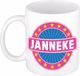 Bellatio Decorations Janneke Koffiemok Wit/Roze 300 ml