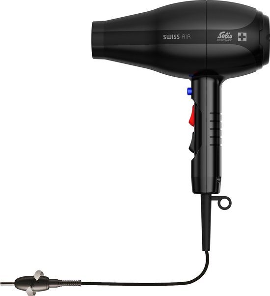 Solis Swiss Air 3802 Föhn - Zwart - Ionische haardroger - 2000W