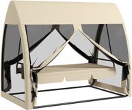 Outsunny Hollywoodschaukel Metall, Polyester Kaffee