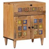 vidaXL Nachtkastje Naturel Massief Mangohout 50 x 33 x 60 cm