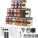 Shenzhen Haorui Industrial Technology Co., Ltd. Pots à épices carrés avec insert saupoudreur, lot de 24, 120 ml, couvercle d'étanchéité multifonctionnel, pots à épices en acier inoxydable, saupoudreur d'épices, rangement d'épices de cuisine