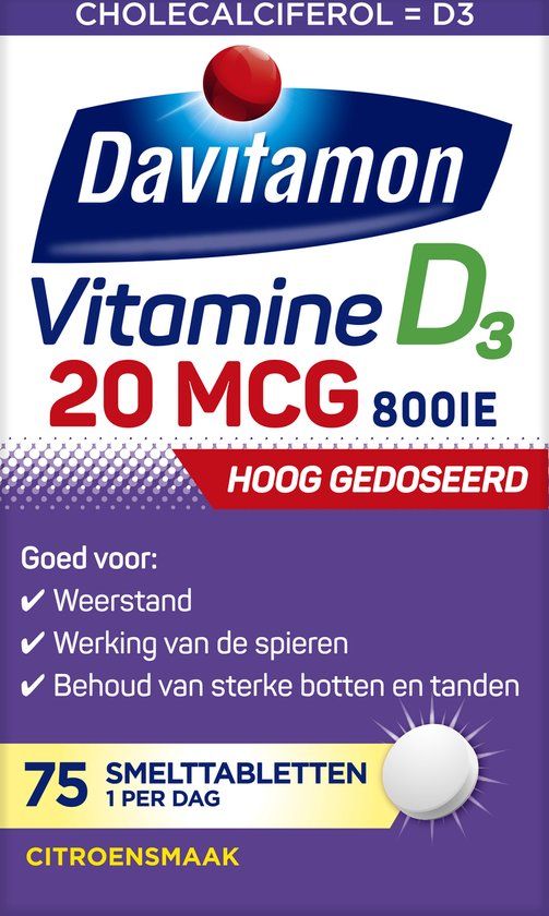 Davitamon Vitamine D3 Forte - Smelttabletten - 75 stuks