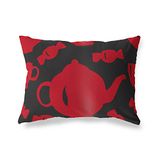 BonaMaison Rood-Zwart Decoratieve Kussensloop, Kussenhoezen Bank, Decoratieve Kussenhoesjes, Kussensloop; Sofa, Slaapkamer, Kantoor, Auto 35x50 Cm - Ontworpen en vervaardigd in Turkije