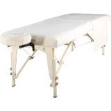 Master Massage Set de draps en flanelle 3 en 1, couverture, drap plat, taie d'oreiller pour visage blanc