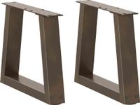 Pieds de table basse 2 pièces forme V 40x(30-31,3) cm acier naturel
