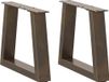 Pieds de table basse 2 pièces forme V 40x(30-31,3) cm acier naturel