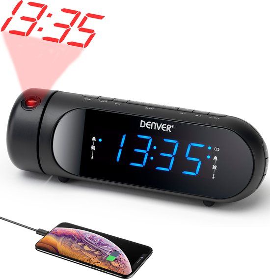 Denver CPR700 Wekkerradio met Projectie - Zwart