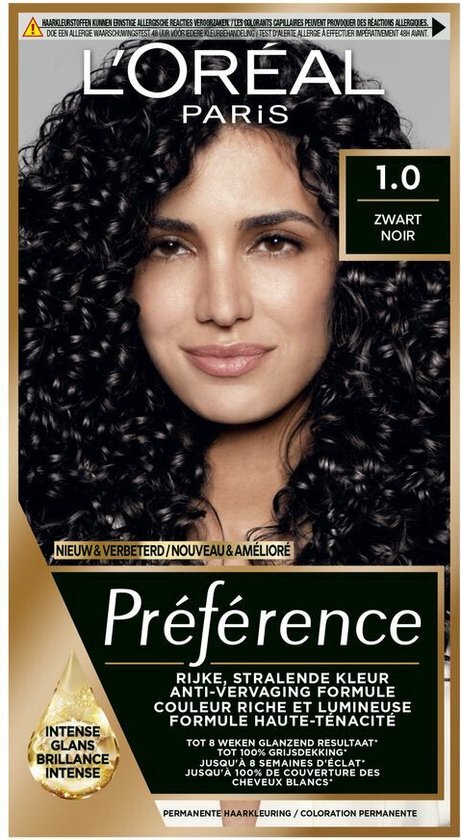 L'Oréal Préférence Récital 1 - Zwart - Permanente Kleuring - Extra-Langhoudend