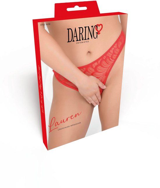 Daring Scala 2.0 Crotchless Hiphugger String L/XL RED