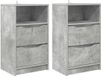 vidaXL Nachtkastjes 2 stuks Beton Grijs 40 x 30 x 67 cm Bois de chêne reconstitué
