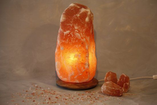 Himalaya Salt Dreams Himalayazout Zoutlamp Rock 7-10 kg, met houten voet