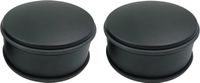 Svenska Living Deurstopper voor binnendeuren - 2x - zwart - rond - 1,2 kg - 12 x 6 cm - met rubberen rand