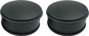 Svenska Living Deurstopper voor binnendeuren - 2x - zwart - rond - 1,2 kg - 12 x 6 cm - met rubberen rand