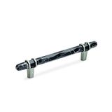 Amerock Carrione Cabinet Pull Marble Black/Satin Nickel 5-1/16 inch (128 mm) Center-to-Center 1 Pack