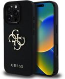 Guess hoesje voor iPhone 16 Pro - gegranuleerd - Noir