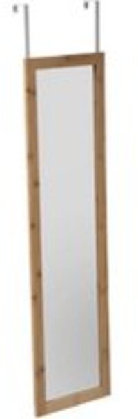 5Five - Bamboe deurspiegel 110 x 30 x 2 cm - Passpiegel - Visagiespiegel - Deur spiegel - Extra stevig / zwaar