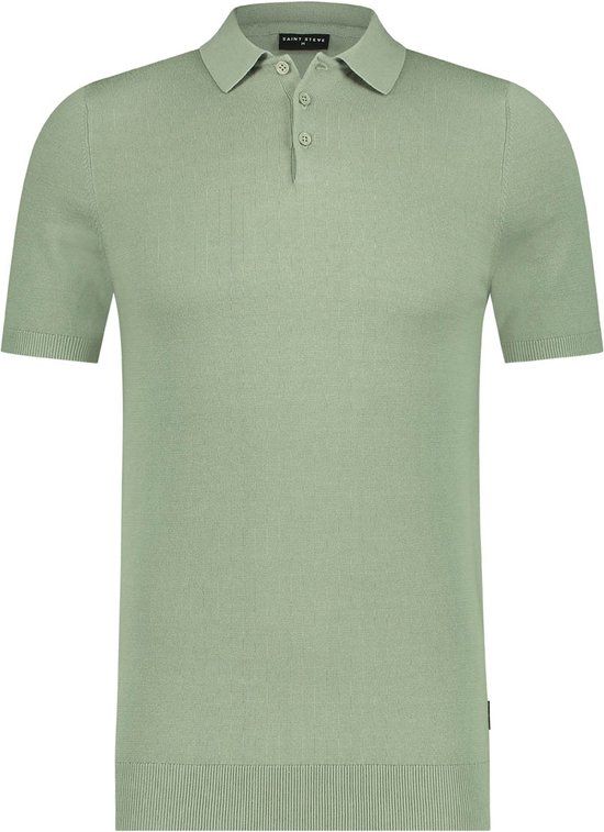 Saint Steve 19481-CHRIS GREEN MIST XXL - Men's Long Sleeve Polo Shirt - PISTACHE-GROEN
