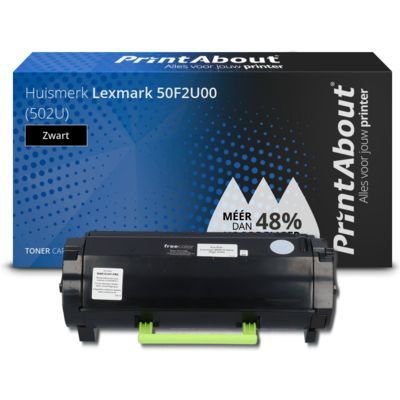 PrintAbout Huismerk Lexmark 50F2U00 (502U) Toner Zwart Extra hoge capaciteit