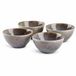 nova markt Kommetjes Set van 4 – Aardewerk Schaaltjes met Glanzende Grijs/Bruine Glazuur – Ontbijtkom / Dessertkom – Keramische Servies Set