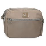 Pepe Jeans Christine Schoudertas, beige, 24 x 16 x 9 cm, polyester, met details van kunstleer van Joumma Bags, Beige, Eén maat, Schoudertas