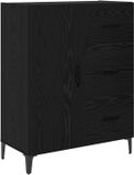 vidaXL Dressoir Zwart Eiken 69,5 x 34 x 90 cm Bewerkt Hout