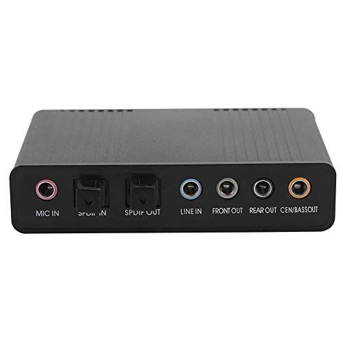 Exliy 5.1 USB-geluidskaart - externe geluidskaart voor laptop met SPDIF digitale audio - geluidskaart voor pc