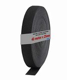 HIMRY 40 m x 25 mm Rubberen Band voor Naaien, Plat Elastische Band van Polyester en Rubber, Zwart Kleur, KXB5006-black