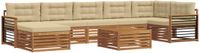 vidaXL - Acacia Hout Loungeset - Natuurlijk en Beige - 6 Zitplaatsen