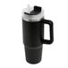 Bellatio Design Warmhoudbeker/thermosbeker DELUXE - grote koffiebeker - tumbler - RVS - zwart - 900 ml - Reisbeker