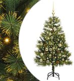 vidaXL Kunstmatige Scharnierende Kerstboom met Kegels Groen 120 cm