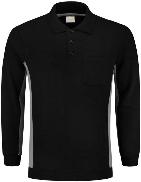Tricorp Polosweater Bi-Color - Zwart-Grijs - maat XS