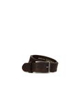 Manfield - Heren - Donkerbruine leren riem - Maat 085