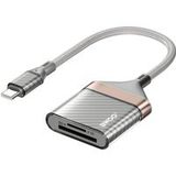 BWOO Lecteur de carte USB-C BZ64, SD - microSD, Gris