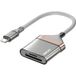 BWOO Lecteur de carte USB-C BZ64, SD - microSD, Gris