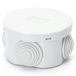 IP44 waterdichte ronde aansluitdoos (65 x 30 mm) voor elektrische buiteninstallaties en kabelbescherming.
