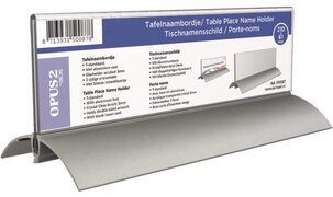 Opus 2 Tafelnaambord 61x210mm acryl aluminium