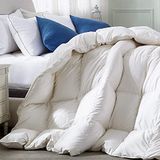 Royoliving Premium Grey Duck Down Duvet Queen Size All Season Medium Warmth Solid White 100% Cotton Cover Down Proof Duvet Insert with Corner Tabs, 50 oz