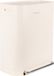 Homra Rockx Poubelle 60 Litres - Poubelle à pédale Duo 2x30L avec filtre anti-odeurs - Poubelle de tri sélectif Inox 2 compartiments - Poubelle de recyclage - Poubelle de cuisine pour tri des déchets - Seau à déchets - Double poubelle Blanc Crème
