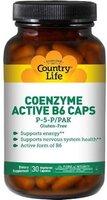 Glutenvrije Coenzym actieve B6 Caps, P-5-P/PAK (30 Veggie Caps) - Country Life