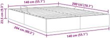 vidaXL Cadre de lit coffre avec rangement Crème 140 x 200 cm Tissu