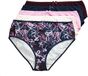 Ulla Popken - Dames - Midi-slips set van 5 strikjes/effen - Donkerpruim - Maat 62+