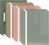 ACROPAQ - 12 x Documentenmap A4 - Transparant voorvak, A4 Projectmap met maximaal 70 pagina's, Mix van pastelkleuren, Professionele en eenvoudige organisatie