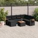 Maison Exclusive - Ensemble de jardin, 8 pièces, avec coussins, noir, en polyrotin