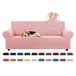 KEKUOU Stretch sofahoes, bankhoezen voor 3-zits, bank, huisdiervriendelijk (79-94 inch), meubelbeschermer, bank met elastische onderkant, voor kinderen, hond, jacquard, klein geruit (Large, oudroze)